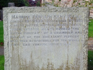 The gravestone of Maurice Wilks - creator of the Land Rover