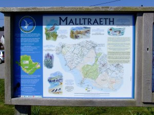 One of the information boards at Malltraeth